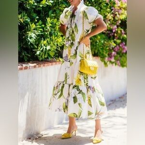 STYLEWE Floral Maxi Dress - White and Green
